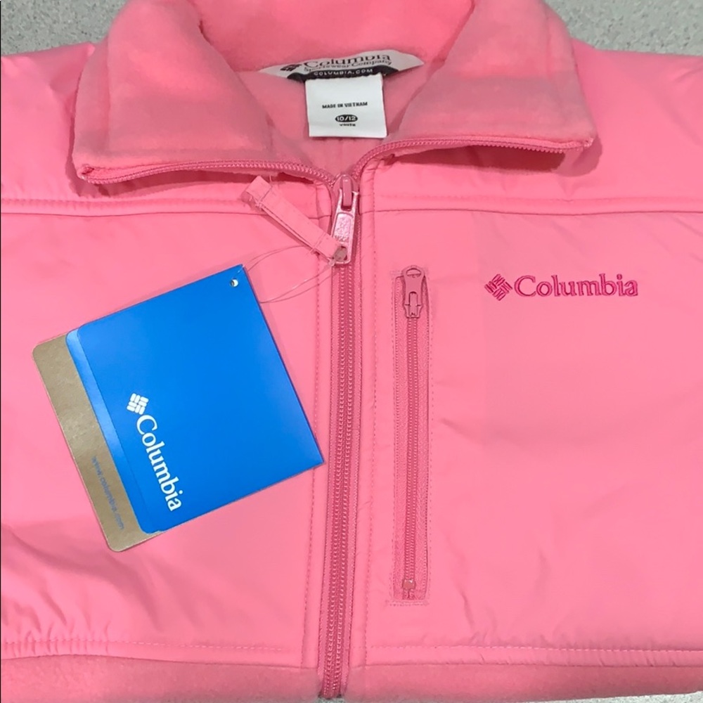 Girls pink Columbia fleece jacket